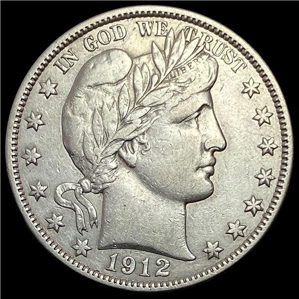1912-S Silver Barber Half Dollar CLOSELY UNCIRCULATED