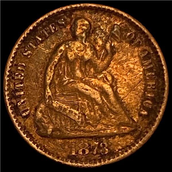 1873 Seated Liberty Silver Half Dime LIGHTLY CIRCULATED