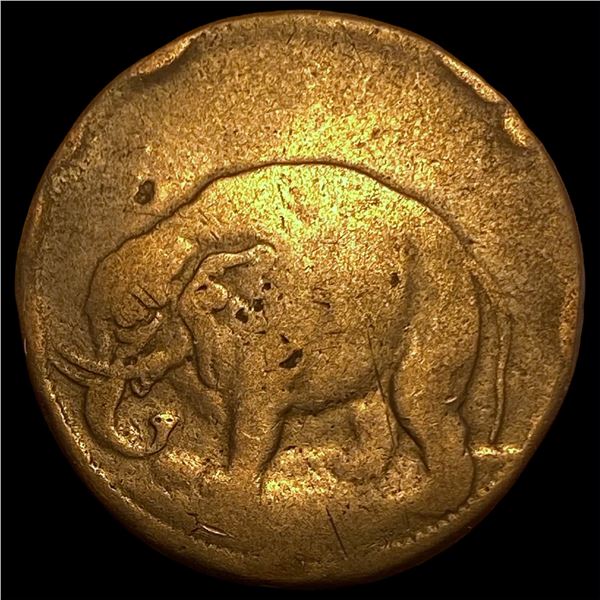 1694 London Brass Elephant Token NICELY CIRCULATED