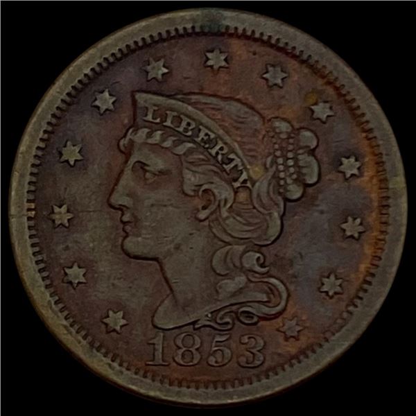 1853 Braided Hair Large Cent CLOSELY UNCIRCULATED CLOSELY UNCIRCULATED