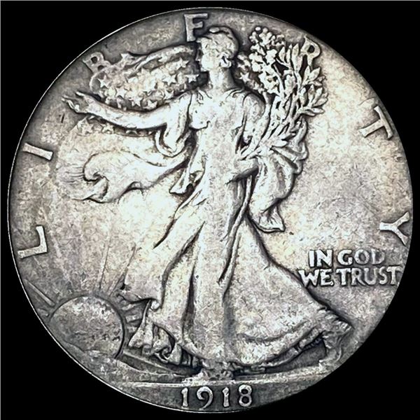 1918 Walking Liberty Half Dollar LIGHTLY CIRCULATED