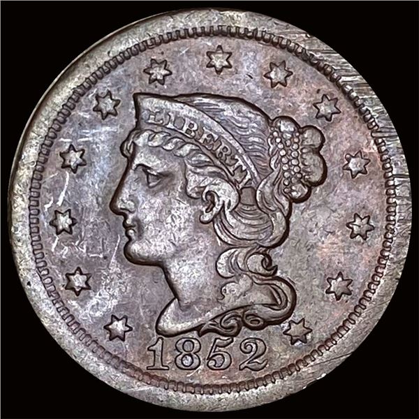 1852 Braided Hair Large Cent NEARLY UNCIRCULATED