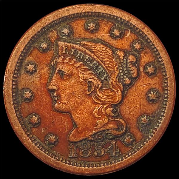 1854 Coronet Head Large Cent LIGHTLY CIRCULATED