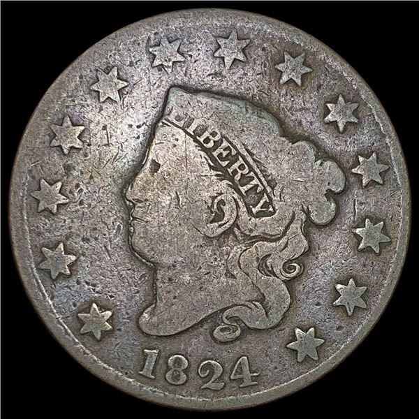 1824 Coronet Head Large Cent NICELY CIRCULATED NICELY CIRCULATED
