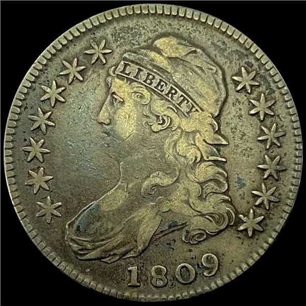1809 Capped Bust Half Dollar LIGHTLY CIRCULATED