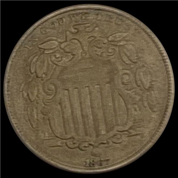 1867 Shield Nickel CLOSELY UNCIRCULATED CLOSELY UNCIRCULATED
