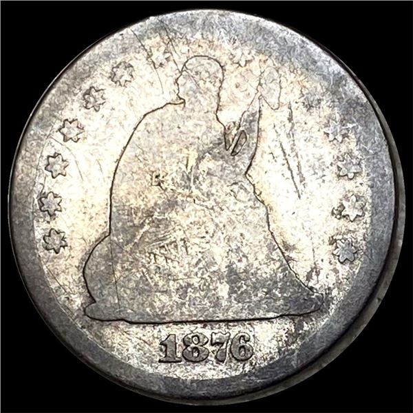 1876-CC Seated Liberty Quarter NICELY CIRCULATED