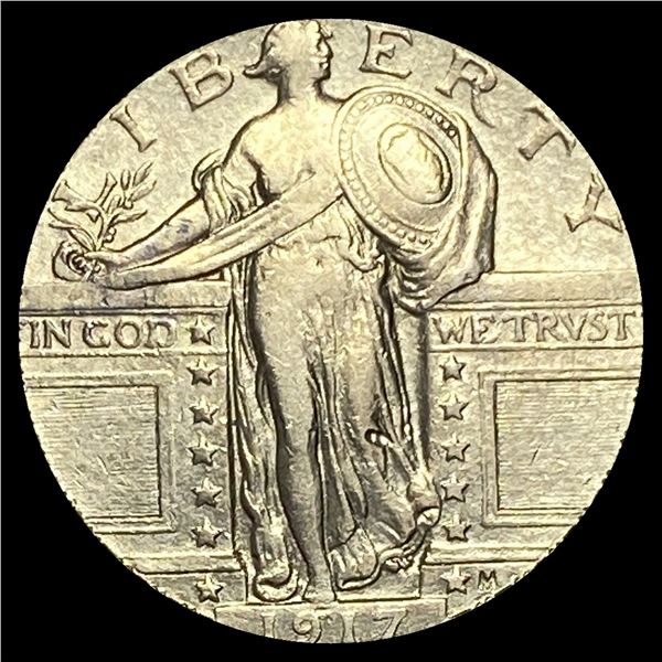 1917 Type 1 Standing Liberty Quarter CHOICE AU