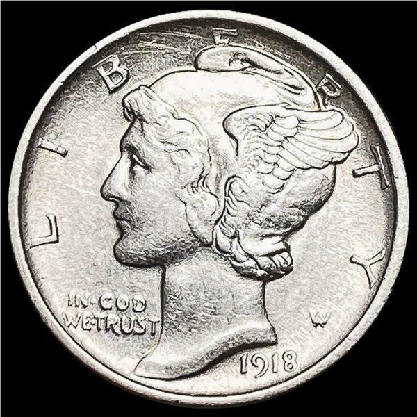 1918-D Mercury Dime CLOSELY UNCIRCULATED
