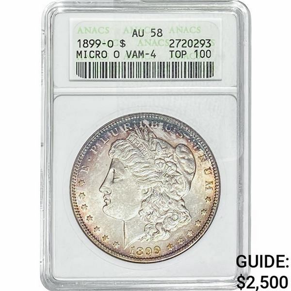 1899-O Morgan Silver Dollar ANACS AU58