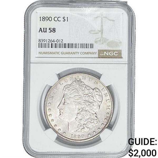 1890-CC Morgan Silver Dollar NGC AU58