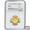 Image 1 : 1914M Australia .2355oz Gold 1 Sovereign NGC MS61