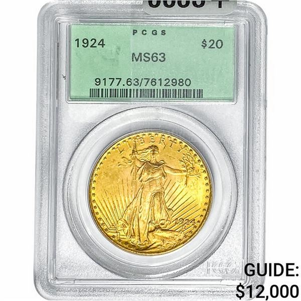 1924 $20 Gold Double Eagle PCGS MS63