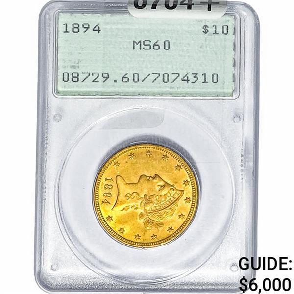 1894 $10 Gold Eagle PCGS MS60
