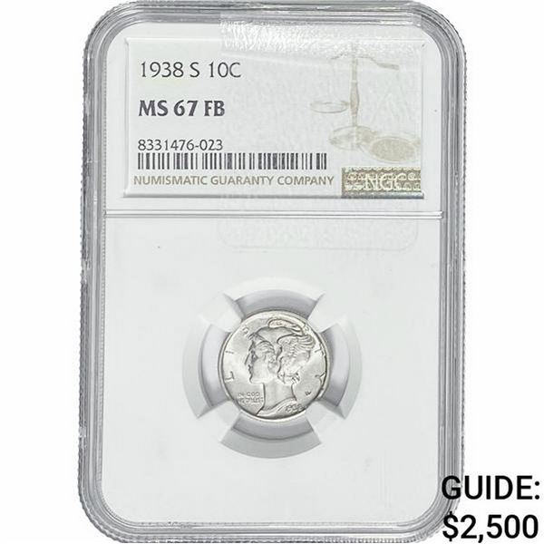 1938-S Mercury Silver Dime NGC MS67 FB