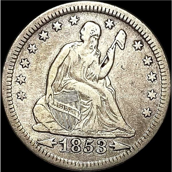 1853 Arrows Seated Liberty Quarter NEARLY UNCIRCULATED