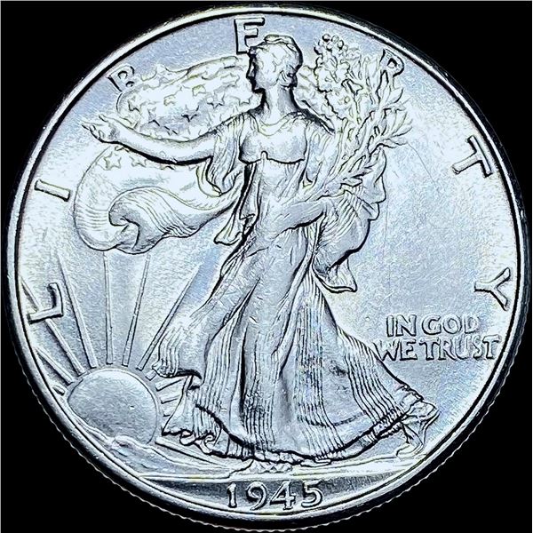 1945 Silver Walking Liberty Half Dollar GEM BU