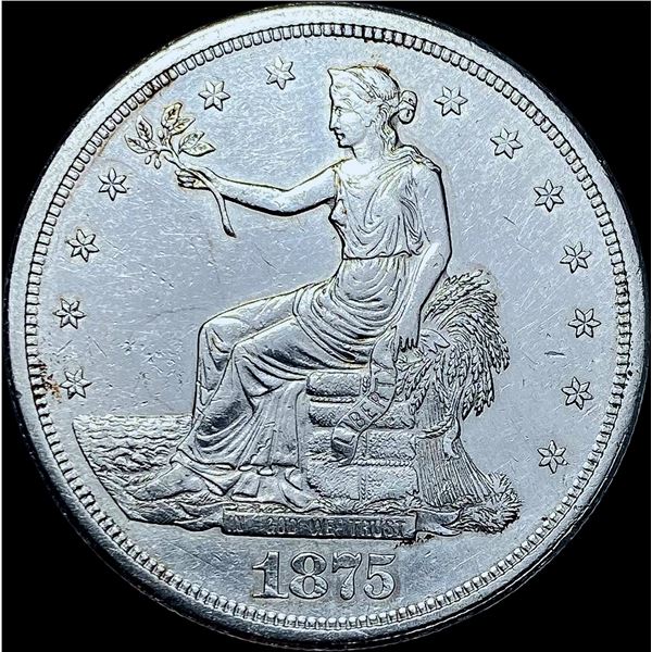 1875-S Silver Trade Dollar CHOICE AU