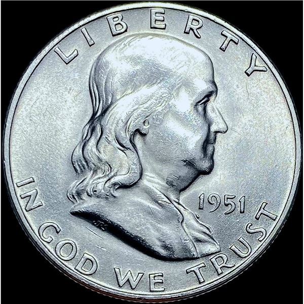1951-S Silver Half Dollar Franklin GEM BU