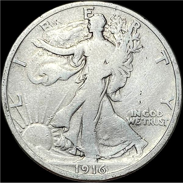 1916 Walking Liberty Half Dollar LIGHTLY CIRCULATED