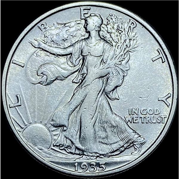 1935-S Silver Walking Liberty Half Dollar CHOICE AU