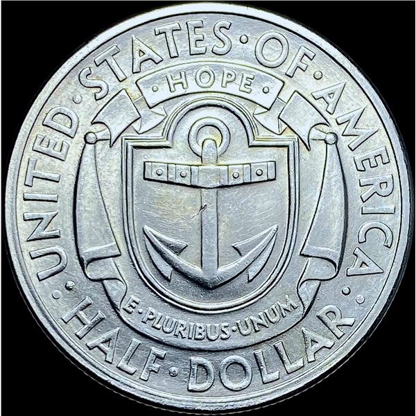 1936-D Rhode Island Silver Half Dollar GEM BU