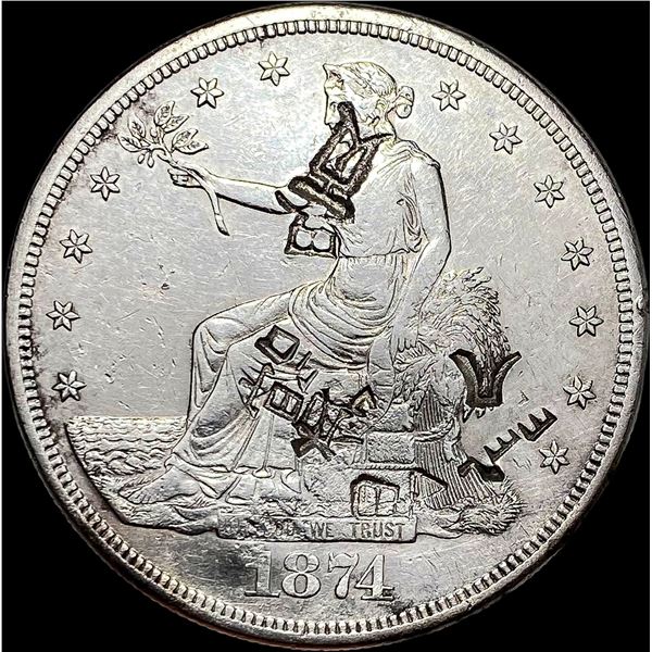1874-S Silver Trade Dollar (Chopmarked) HIGH GRADE