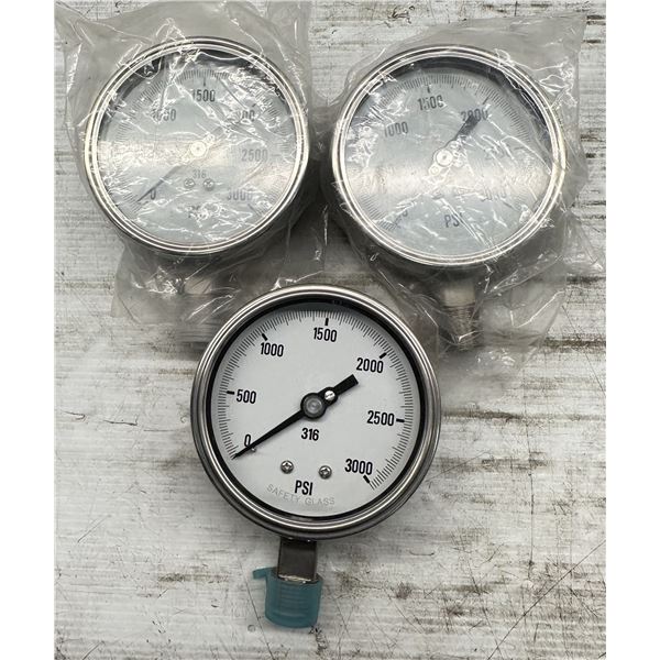 Lot of (3) Misc. Pressure Gauges