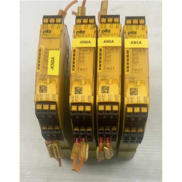 Lot of (4) Pilz #751167 / PNOZ s7.1C 24VDC 3n/o Cascade Safety Relays