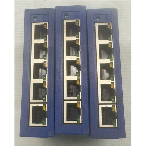 (3) Hirschmann #SPIDER 5TX Rail Switches