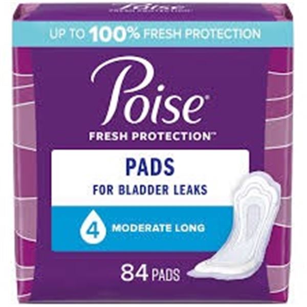 NEW 84 PADS POISE FRESH PROTECTION