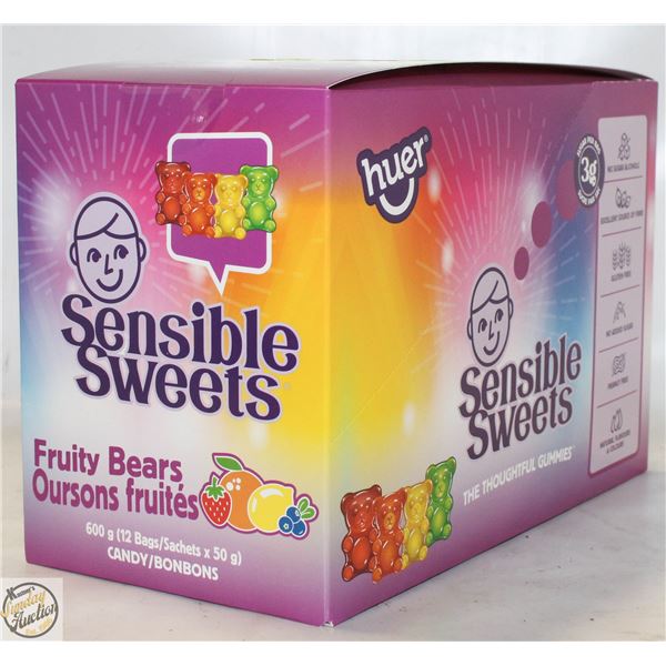 NEW HUER SENSIBLE SWEETS FRUITY BEARS 12X 50G BAGS