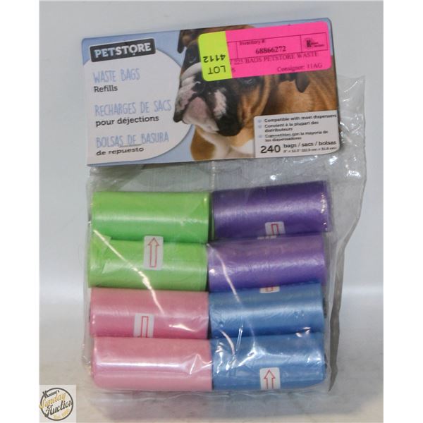 NEW 225 BAGS PETSTORE WASTE BAGS