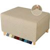 Image 1 : NEW YEMYHOM OTTOMAN COVER SLIPCOVER XK KHAKI