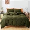 Image 1 : NEW FANSTIVE COTTON DUVET COVER SET OLIVE GREEN