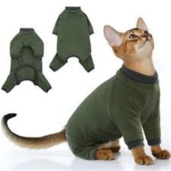 NEW PUMYPOREITY STICKY HAIR CAT CLOTHES GREEN SMAL