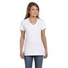 Image 1 : NEW HANES WOMENS X-TEMP V-NECK WHITE SMALL