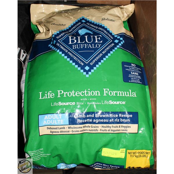 26LBS BAG OF BLUE BUFFALO ADULT LAMB & BROWN RICE