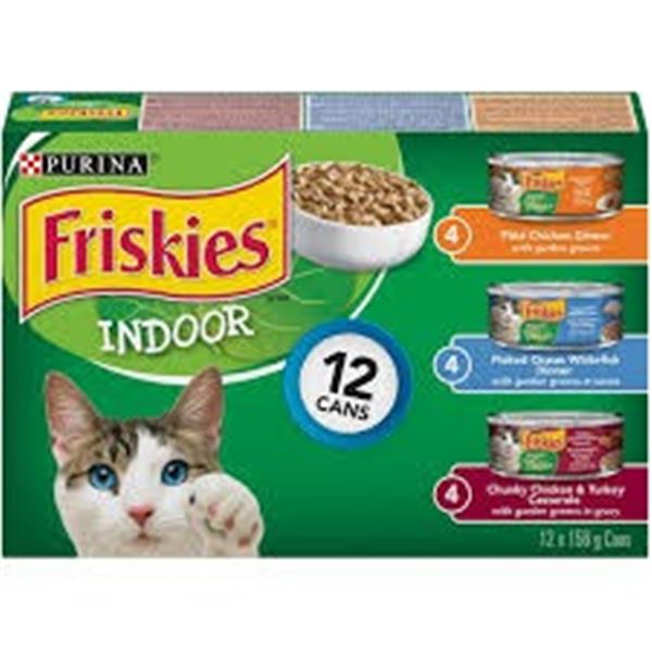NEW 24 X 156G PURINA FRISKIES INDOOR 12 CANS