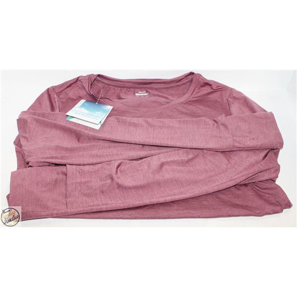 NEW WILIT WOMENS LONG SLEEVE PURPLE SHIRT MEDIUM
