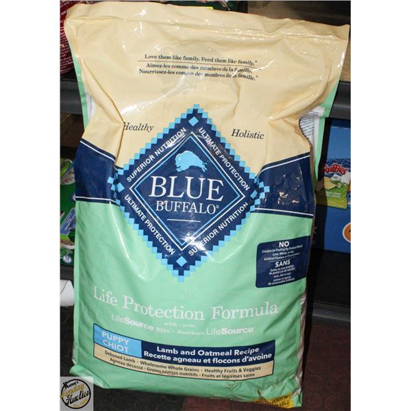26LBS BAG OF BLUE BUFFALO PUPPY LAMB AND OATMEAL