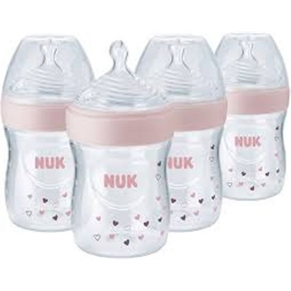 NEW 4 X 270ML NUK PINK WATER BOTTLES