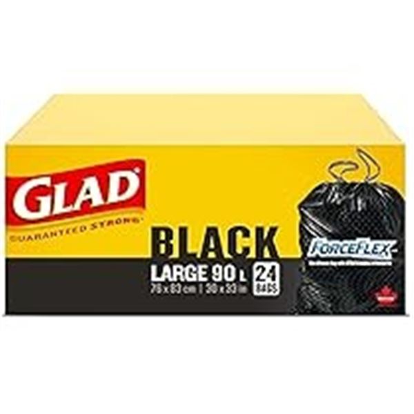NEW WITH BOX 20 BAGS GLAD BLACK EXTRA LARGE