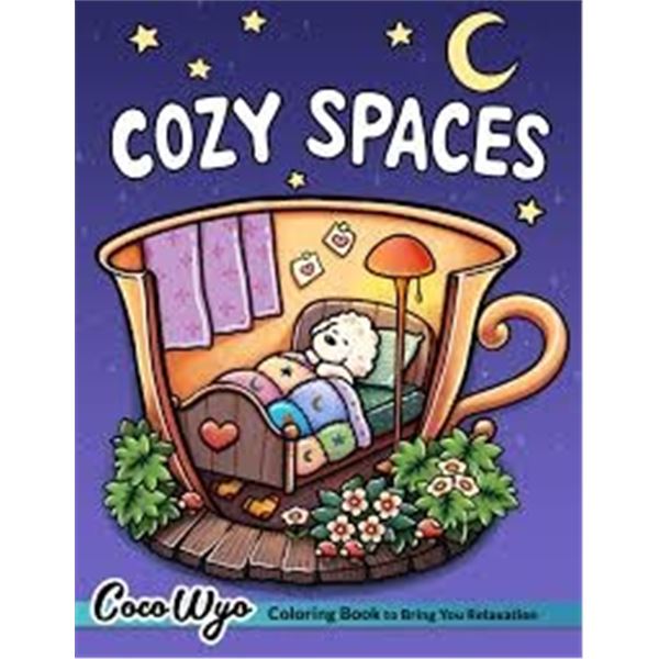 NEW COZY SPACES COCO WYO COLORING BOOK