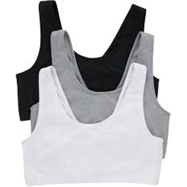 NEW HANES WOMENS SCOOP NECK BRALETTE PACK XL