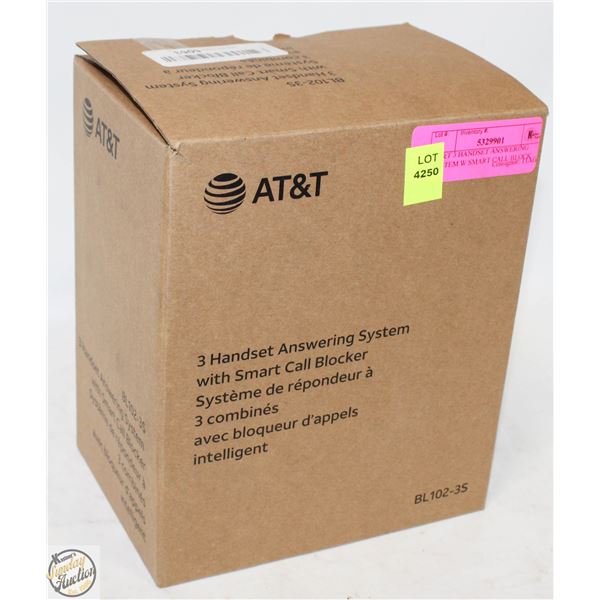 AT&T 3 HANDSET ANSWERING SYSTEM W SMART CALL BLOCK