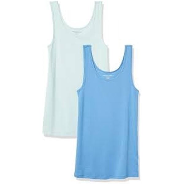 NEW ESSENTIALS PACK OF 2 WOMENS SLIMFIT TANK LARGE