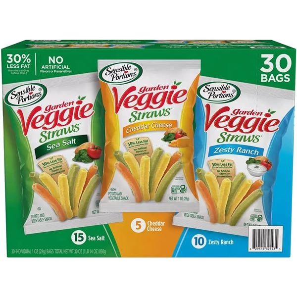 REPACK 30 COUNT VARIETY PACK OF VEGGIE STRAWS
