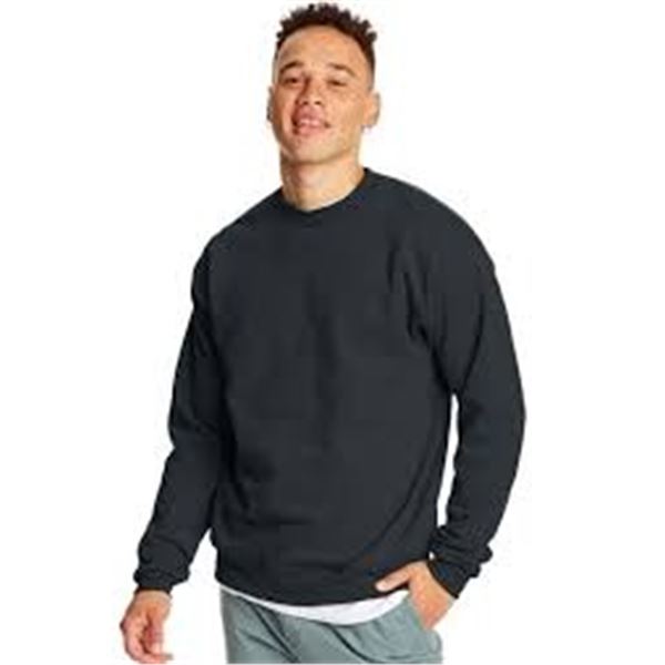 NEW HANES MENS ECOSMART SWEATSHIRT BLACK LARGE