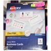 Image 1 : AVERY 200 CARDS GLOSSY WHITE BUSINESS CARDS